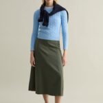 Women's Cotton Cable-Knit Jumper – Light Blue