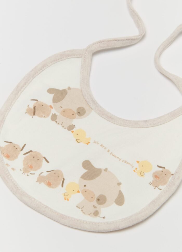 Baby Printed Bibs – 2 Pack, White - Image 2