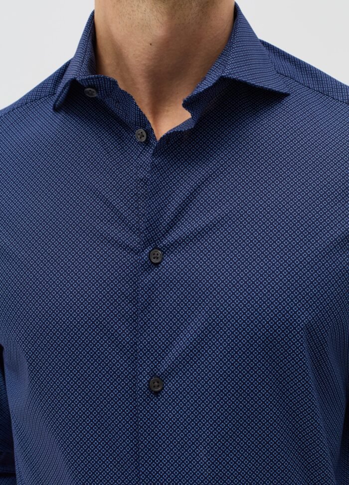⁦Men's Printed Shirt – Blue⁩ - الصورة ⁦2⁩