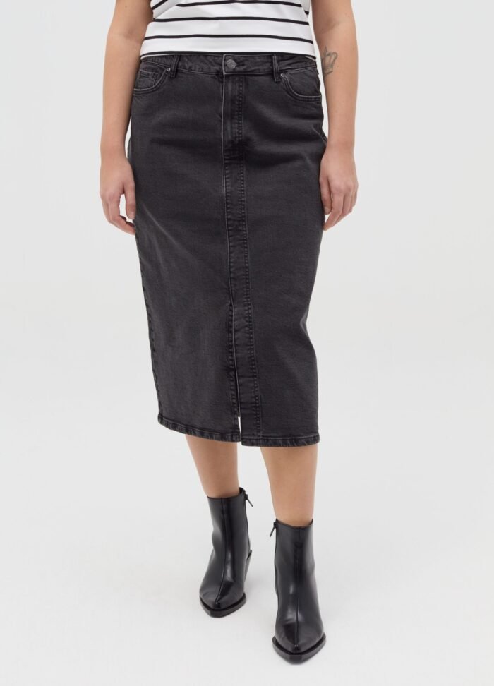 Women's Denim Skirt – Black - Image 2