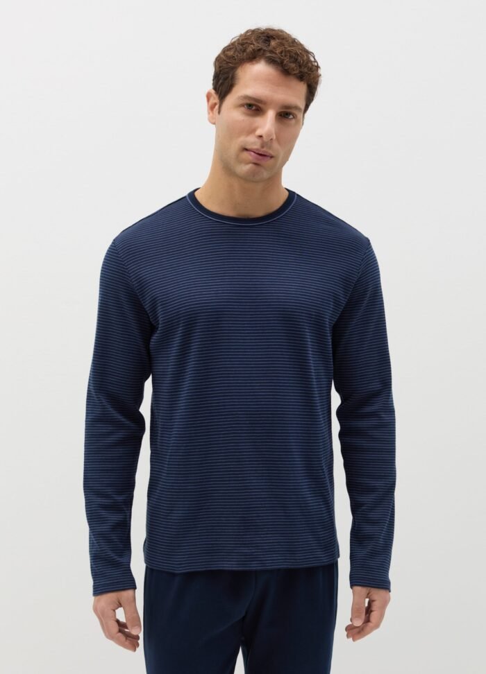 ⁦Men's Long Pyjama Set – Dark Navy⁩ - الصورة ⁦2⁩