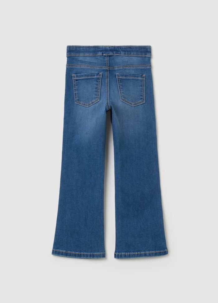 ⁦Girls' Flared Jeggings – Medium Blue⁩ - الصورة ⁦2⁩