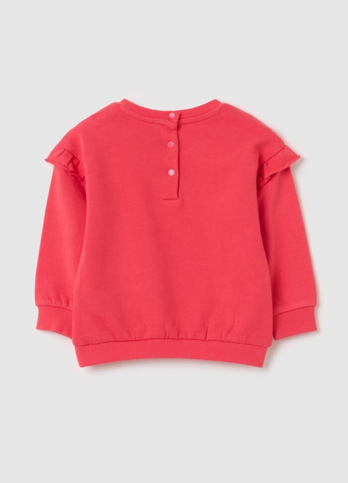 Baby Girls' Round-Neck Sweatshirt – Teaberry Pink - Image 2