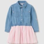 OVS Dress W/Plea Medium Blue