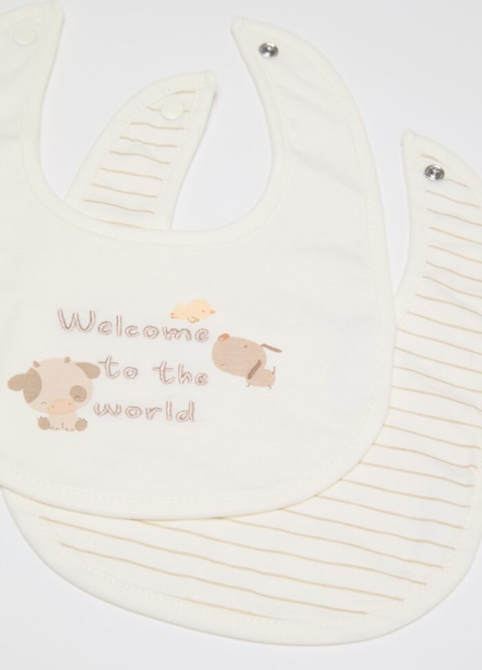 Baby Bibs – 2 Pack, Off White - Image 2