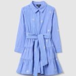 OVS Striped Dres Bianco/Azzur