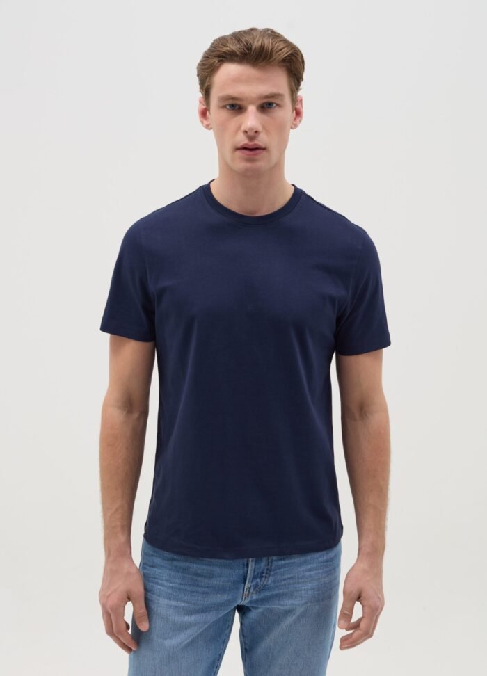 Men's Round-Neck T-Shirt – Navy - Image 2