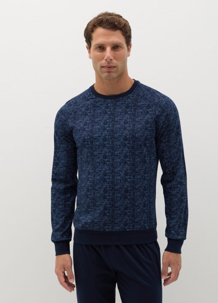 ⁦Men's Long Pyjama Set – Dark Navy⁩ - الصورة ⁦2⁩