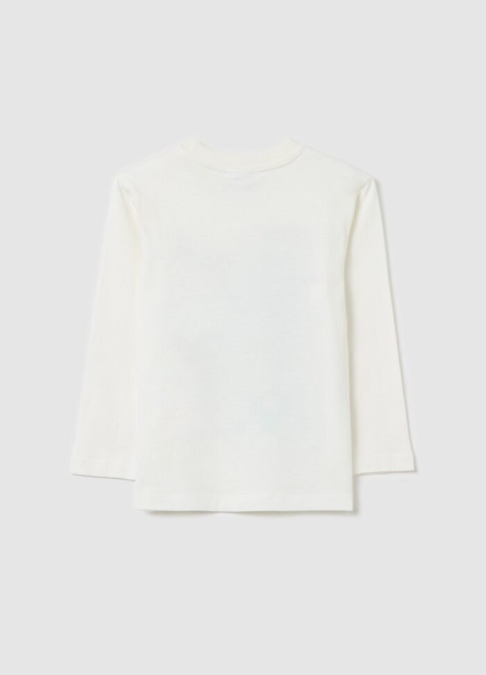 ⁦Boys' Long-Sleeve T-Shirt – White⁩ - الصورة ⁦2⁩