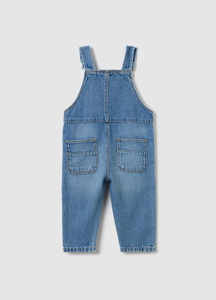 ⁦Baby Boys' Embroidered Dungarees – Blue⁩ - الصورة ⁦2⁩