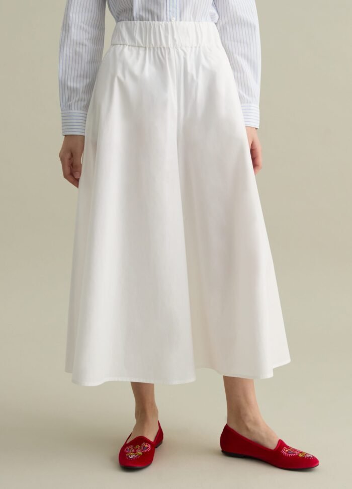 ⁦Women's Culottes – White⁩ - الصورة ⁦2⁩