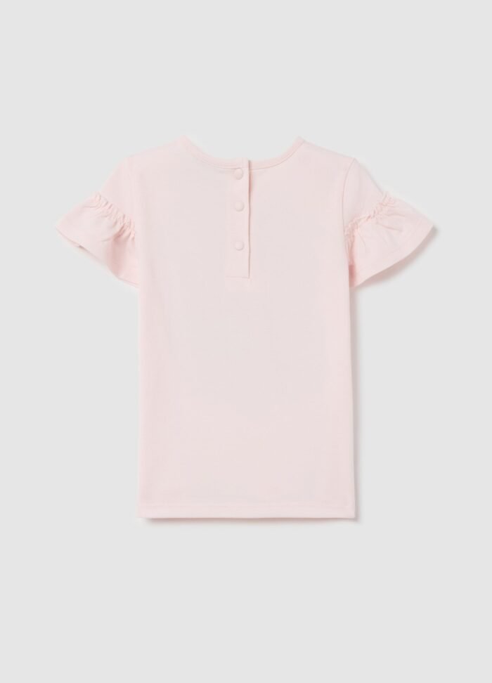 ⁦Baby Girls' Floral T-Shirt – Light Pink⁩ - الصورة ⁦2⁩