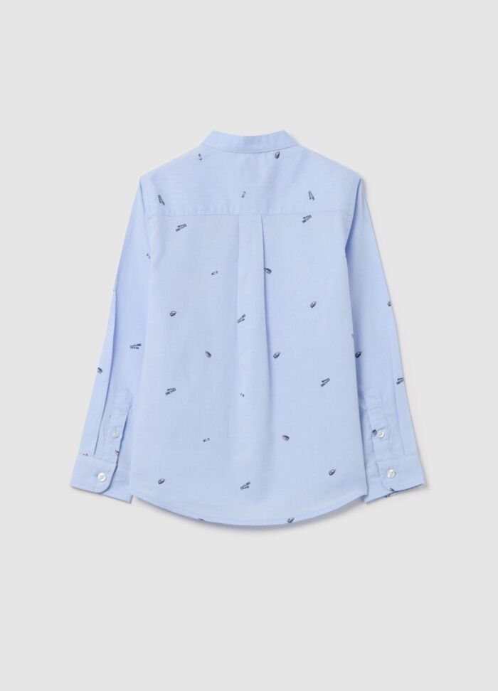 ⁦Boys' Long-Sleeve Shirt – Light Blue⁩ - الصورة ⁦2⁩