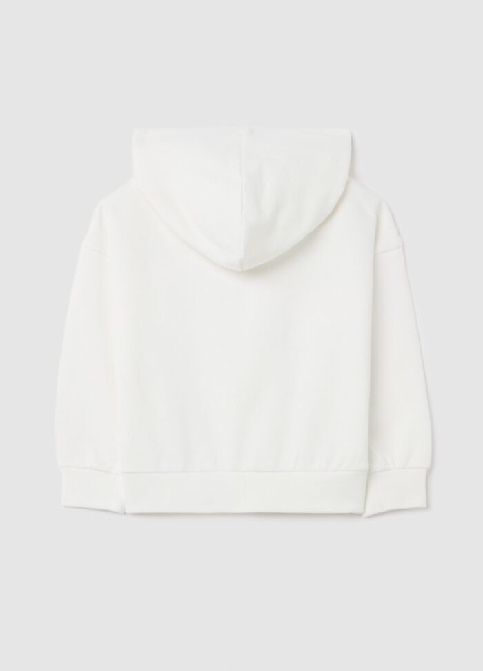 ⁦Girls' Full-Zip Hoodie – White⁩ - الصورة ⁦2⁩