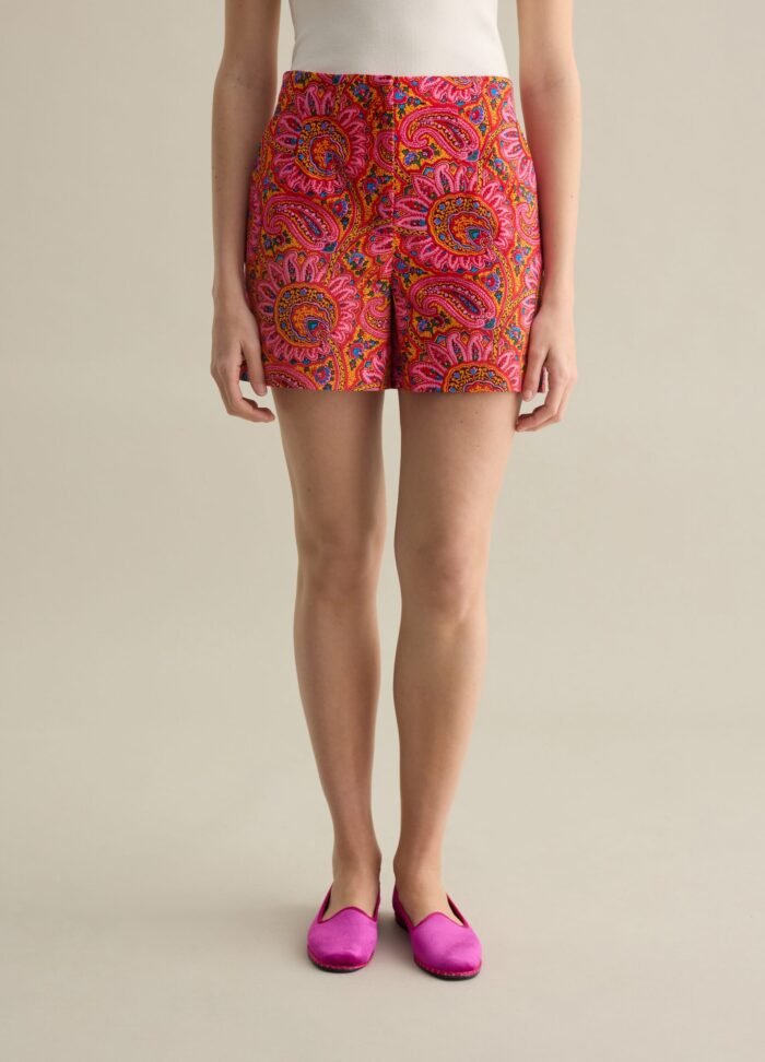 ⁦Women's Printed Shorts – Multicolour⁩ - الصورة ⁦2⁩