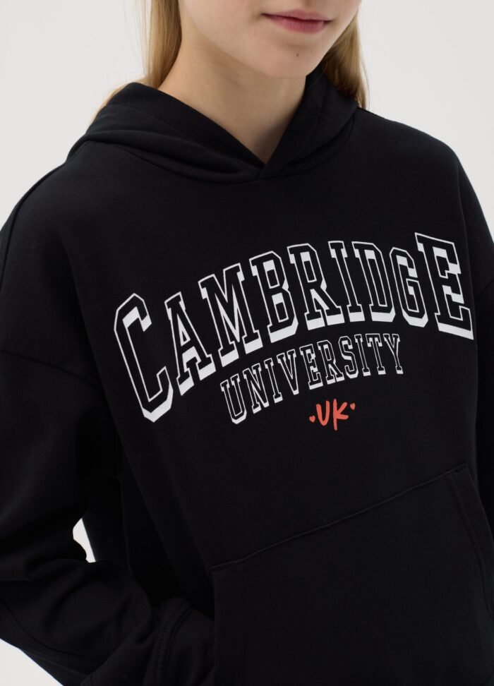 Girls' Hooded Sweatshirt – Black - Image 2