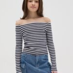 OVS T-Shirt 3/4 Blu Riga Bia