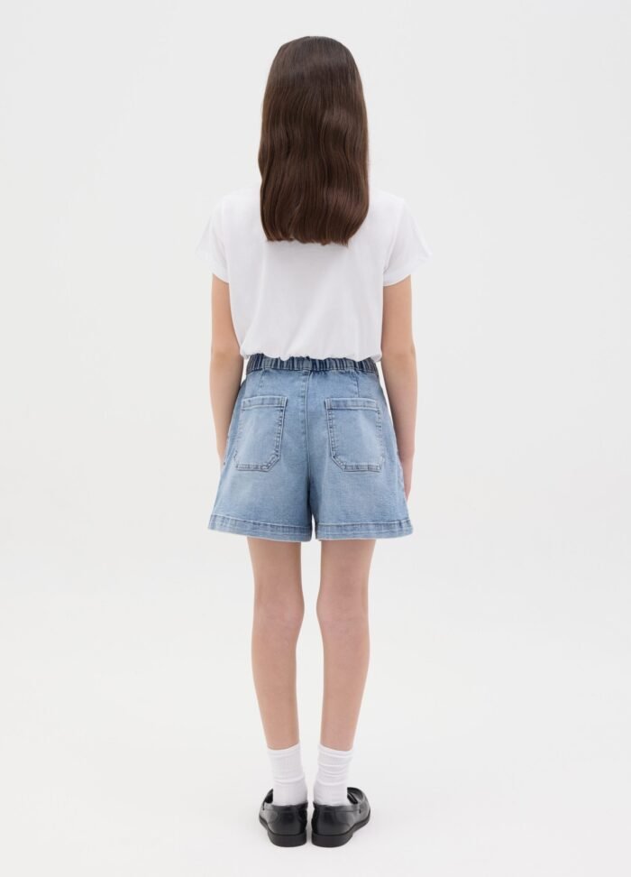 Girls' Denim Bermuda Shorts – Medium Blue - Image 2
