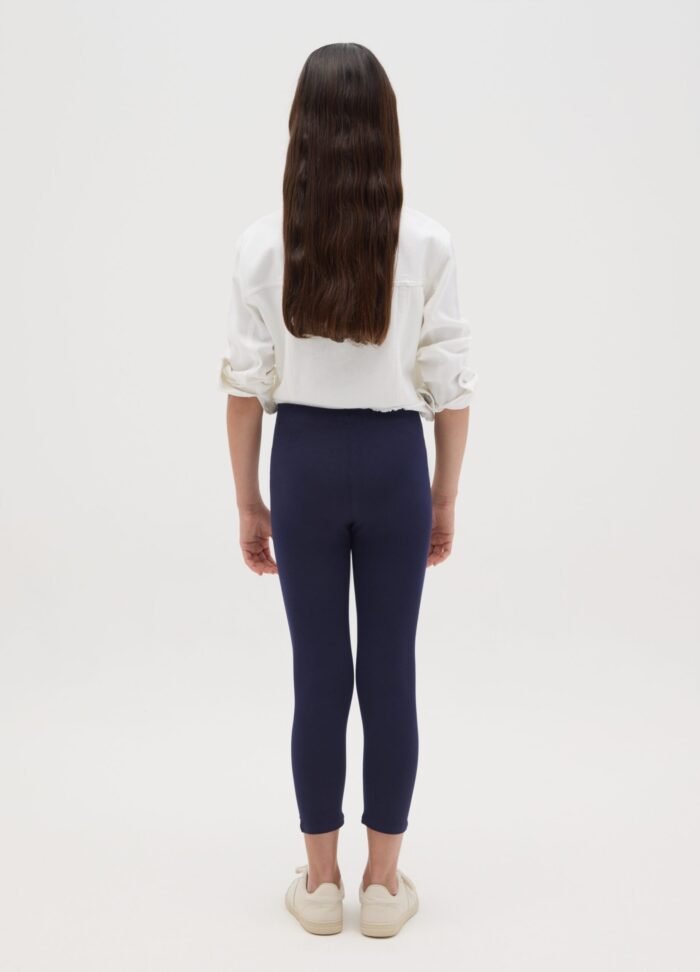 Girls' Cropped Leggings – Maritime Blue - Image 2