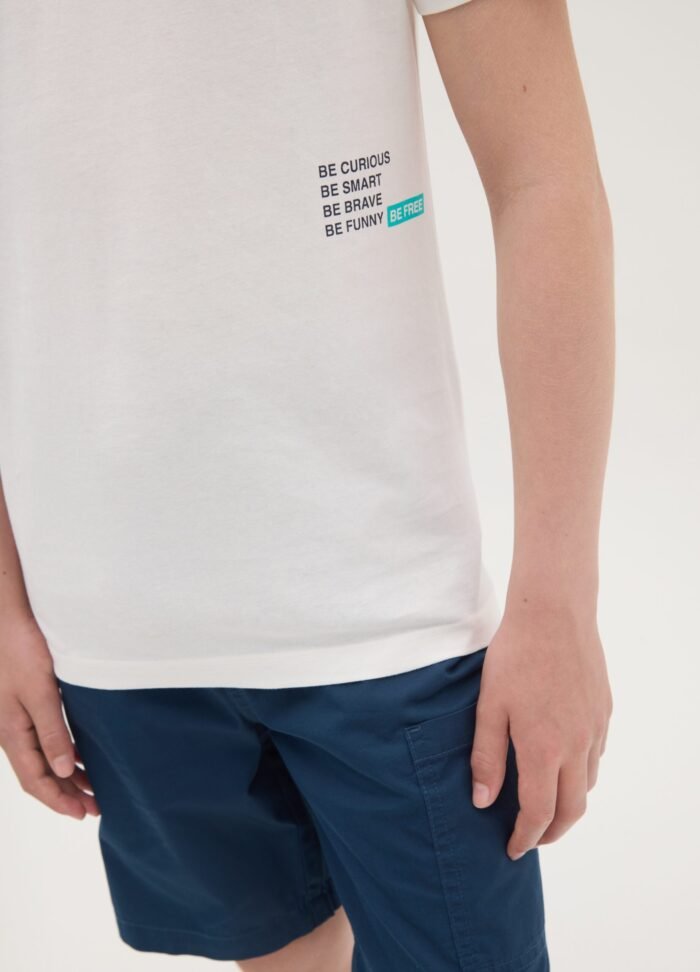 ⁦Boys' Plain T-Shirt – White⁩ - الصورة ⁦2⁩