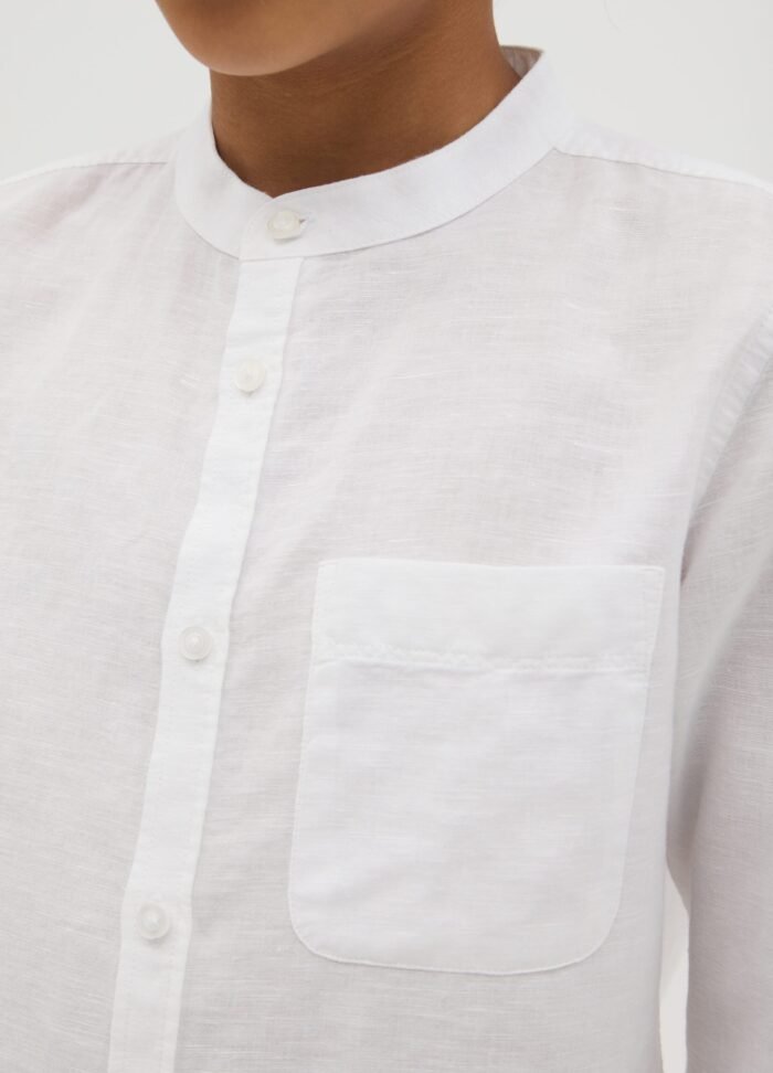 ⁦Boys' Linen-Blend Shirt – Bright White⁩ - الصورة ⁦2⁩