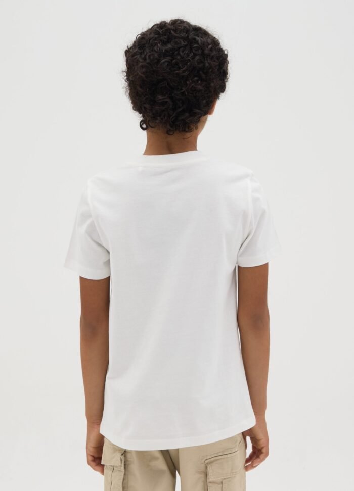 ⁦Boys' Crew-Neck T-Shirt – White⁩ - الصورة ⁦2⁩