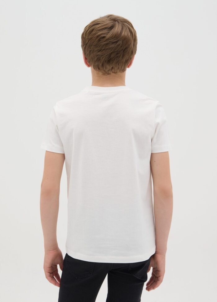 ⁦Boys' Printed T-Shirt – White⁩ - الصورة ⁦2⁩