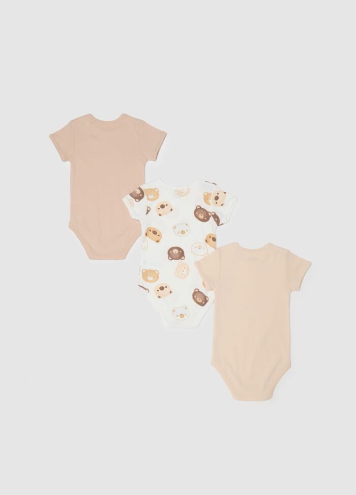 ⁦Baby Bodysuits – 3 Pack, Peach⁩ - الصورة ⁦2⁩