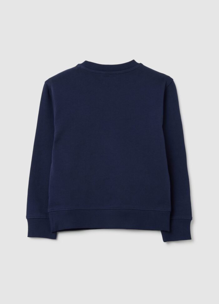 ⁦Boys' Round-Neck Sweater – Peacoat Blue⁩ - الصورة ⁦2⁩