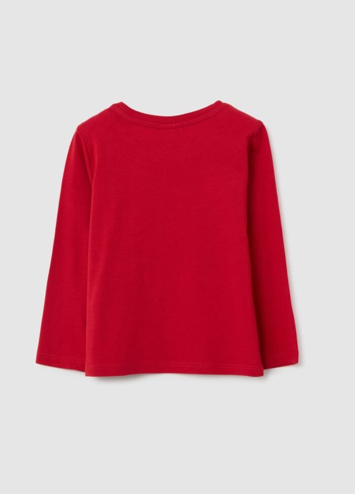 Baby Girls' T-Shirt with Bow – Red - Image 2