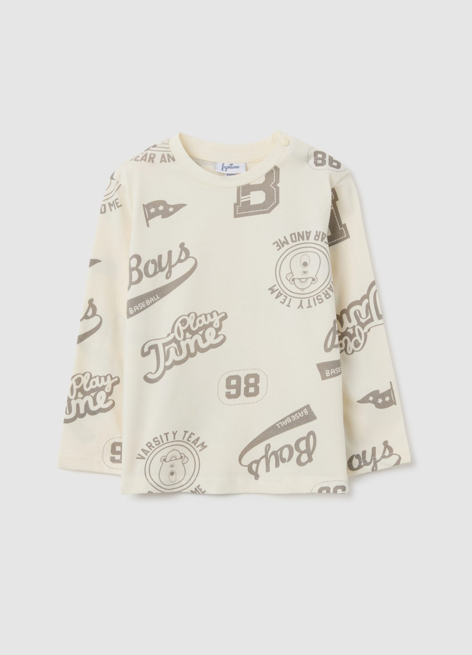 13926900.jpg Baby Boys' Printed Long-Sleeve T-Shirt – Vanilla - Image 1