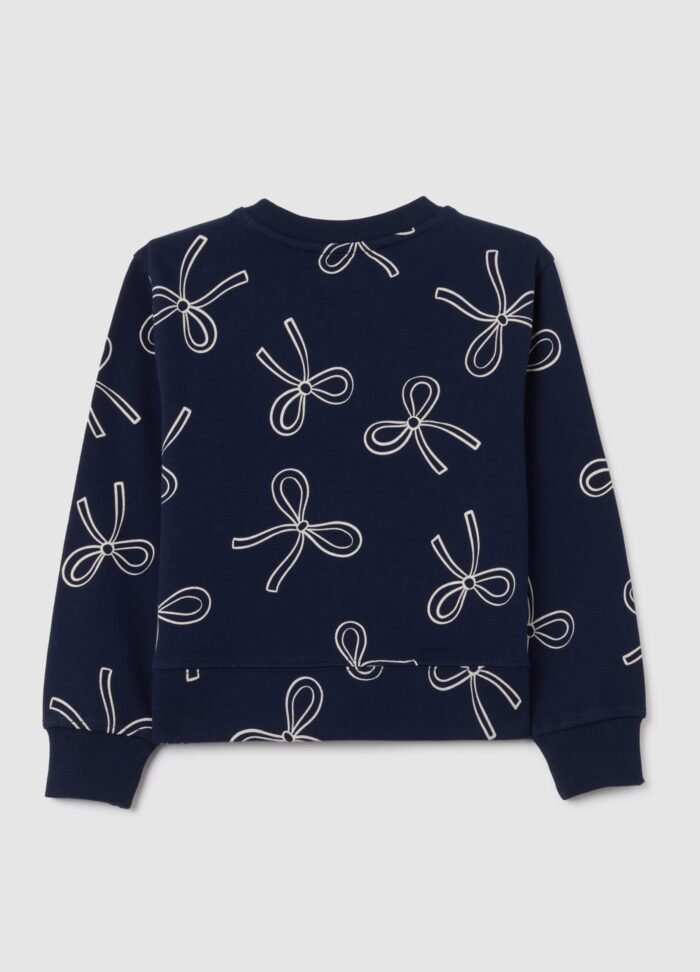 ⁦Girls' Printed Sweatshirt – Maritime Blue⁩ - الصورة ⁦2⁩