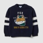 OVS Jumper With Fox Dark Navy