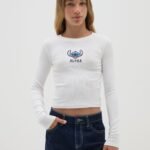 OVS Tsh L/S Rib Lucent White