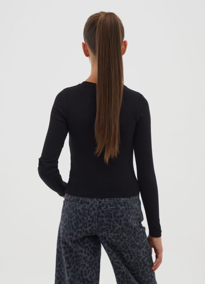 Girls' Long-Sleeve T-Shirt – Black - Image 2