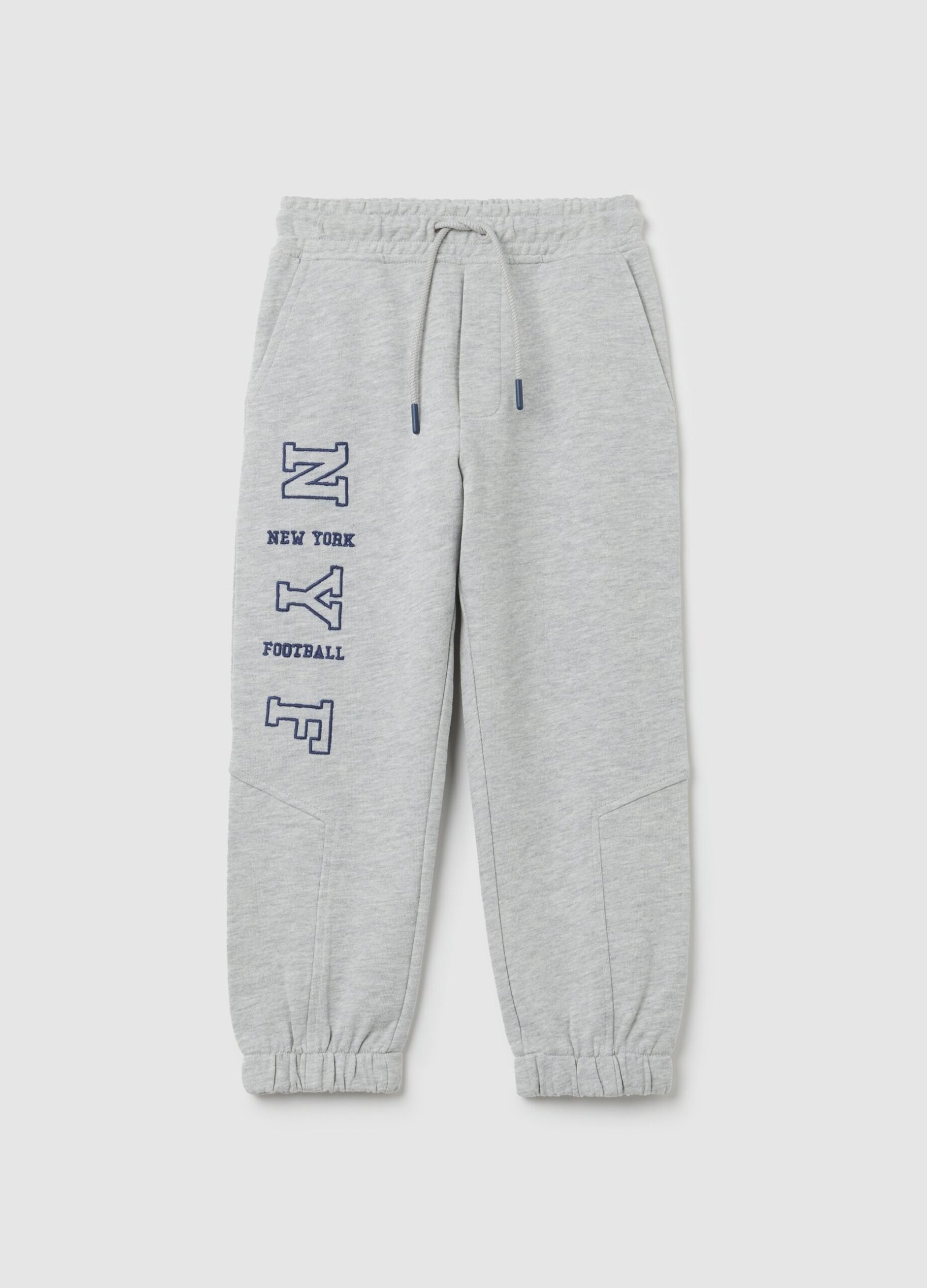 13974122.jpg Boys' Elasticated-Waist Trousers – Grey Melange - Image 1