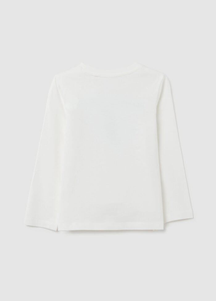 Girls' Printed Long-Sleeve Top – White - Image 2