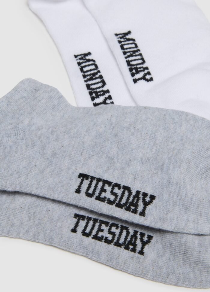 ⁦Women's Socks – 7 Pack, White & Grey⁩ - الصورة ⁦2⁩