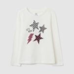 OVS Tsh Ls Print Blanc De Bla