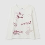 OVS Tsh Ls Print Blanc De Bla