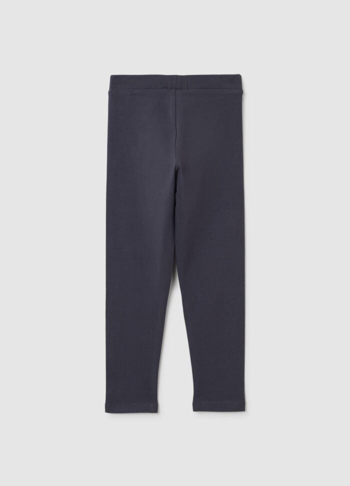 Girls' Leggings with Elasticated Waist – Grey - Image 2