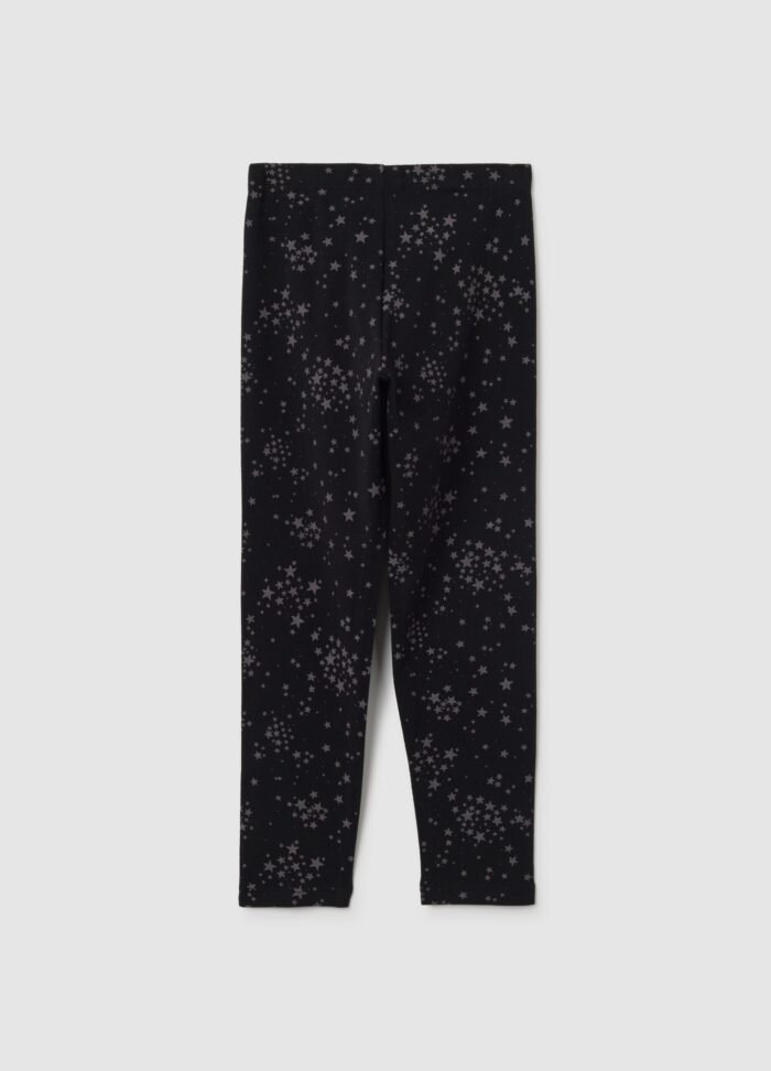 Girls' Printed Leggings – Black - Image 2