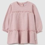 Baby Girls' Long-Sleeve Dress – Pale Mauve