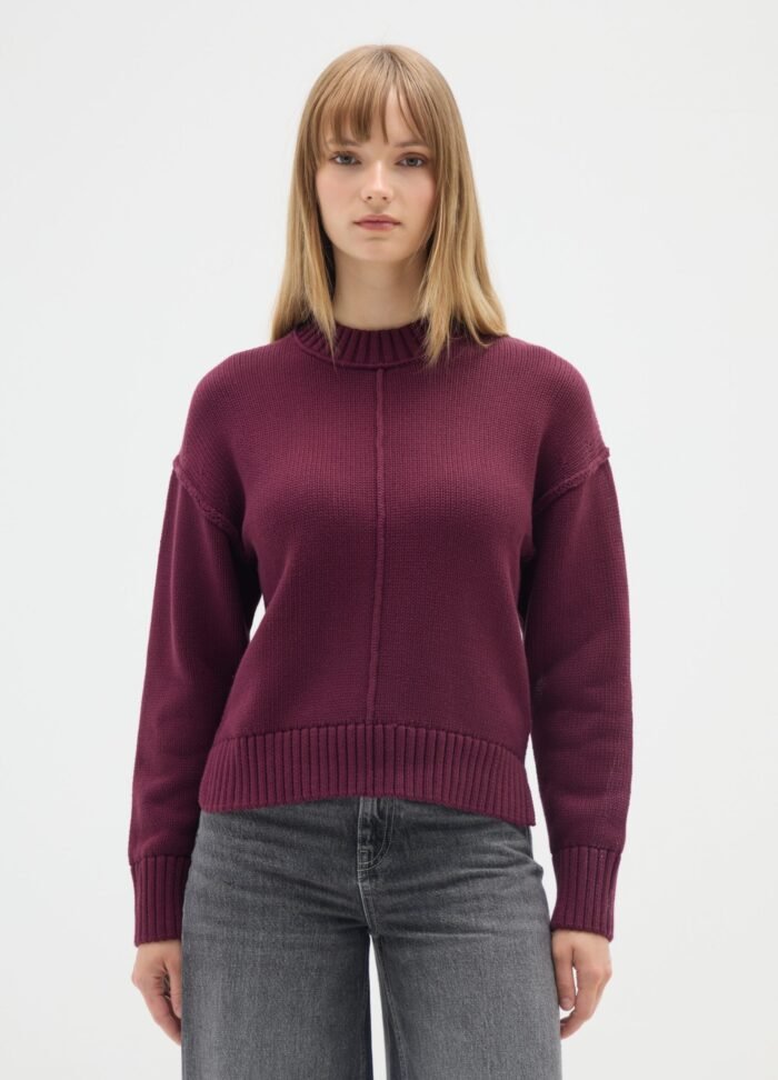 ⁦Women's Knit Jumper – Fig⁩ - الصورة ⁦2⁩