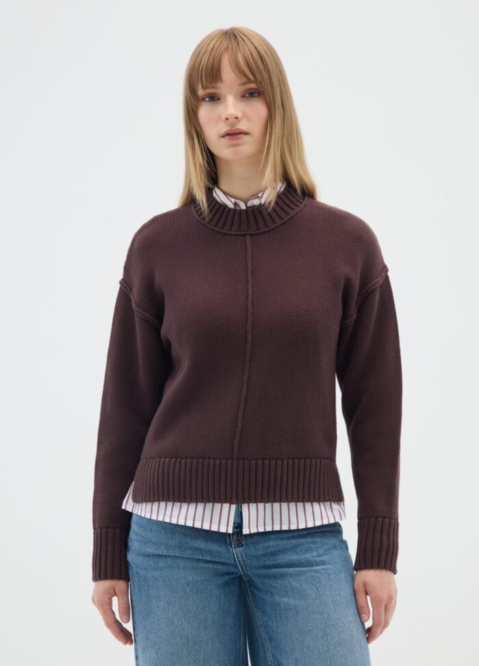 ⁦Women's Knit Jumper – Chocolate Plum⁩ - الصورة ⁦2⁩