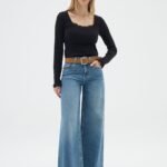OVS Ls Top W/Lac Black