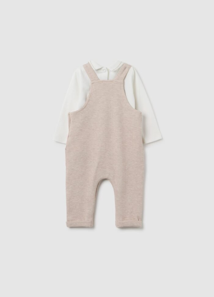 Baby T-Shirt & Trousers Set – Beige Melange - Image 2
