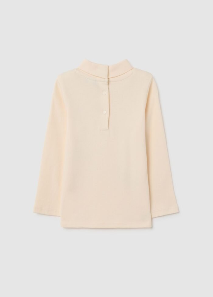 Baby t-shirt in 100% cotton with back-button fastening – detail view | Halla Fashion