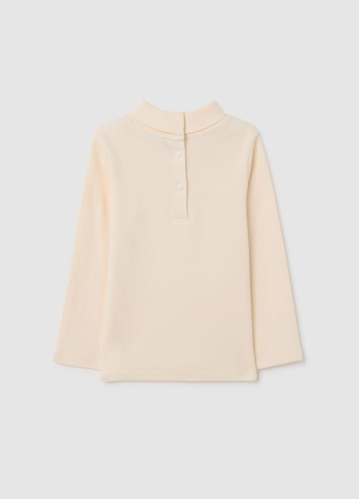 Baby turtleneck top in 100% cotton – detail view | Halla Fashion