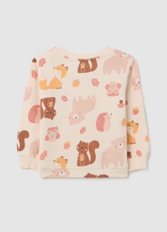 Baby sweatshirt in 100% cotton with all-over print – detail view | Halla Fashion